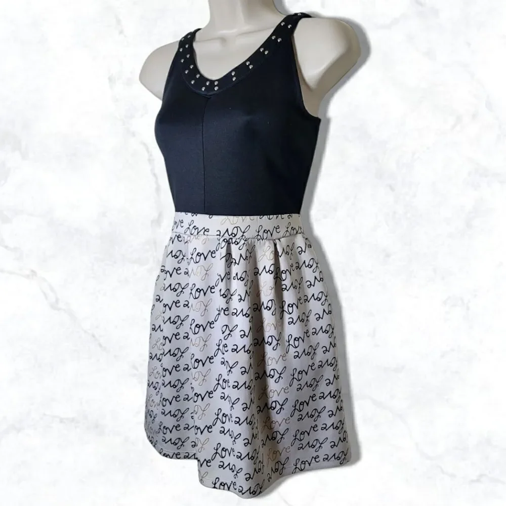 Epic Threads Love Scuba Two Tone Studded Mini Dress - Picture 2 of 6